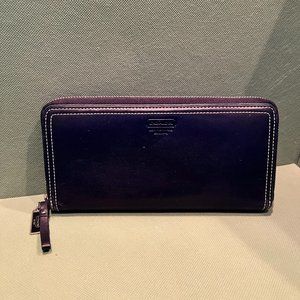 Coach black zip-around accordian wallet
